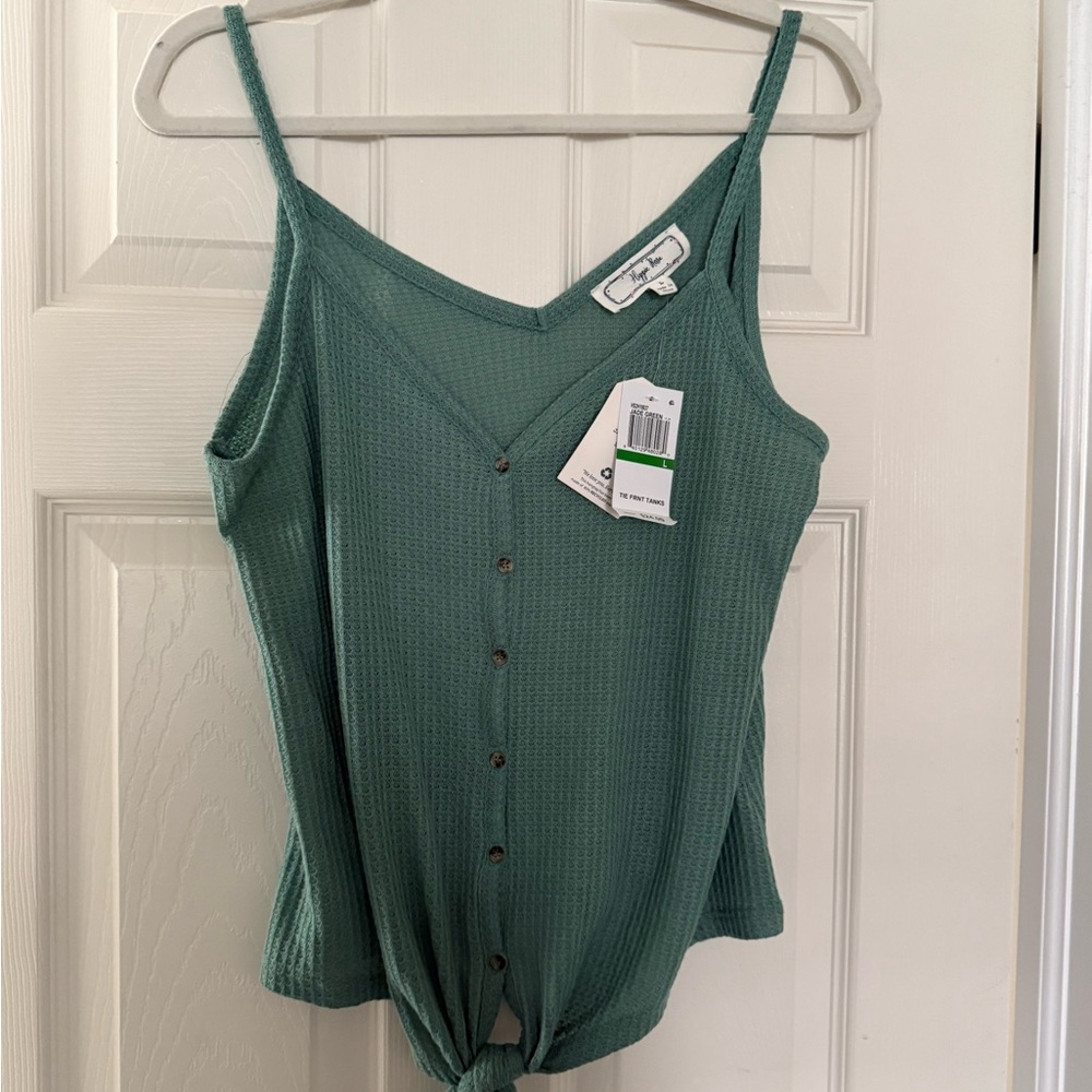 Green Button-Down Women’s Top